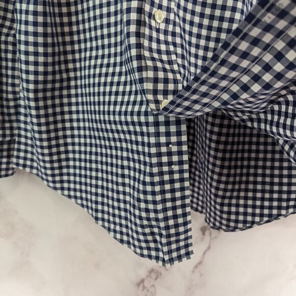 Brooks Brothers Shirt Men Large Blue 1818 Regent Non Iron Original Polo Gingham - Picture 5 of 8